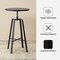Pub Table/Stools Set - Modern Adjustable Round Bar Table and Round Black Steel Bar Stools